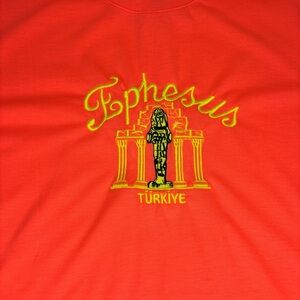 Tee T Shirt size small Ephesus Turkey Neon Colorful Bright Travel Loose Oversize